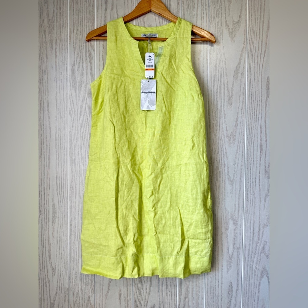 Tommy Bahama Seaglass Linen Shift Dress – Lime Pop – Size S/P – NWT